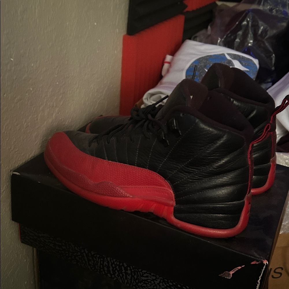 Nike Black and Red High-Top Sneakers